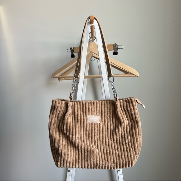 BEAU TOP HANDLE BAG 34 IN MEDIUM BROWN CORDUROY